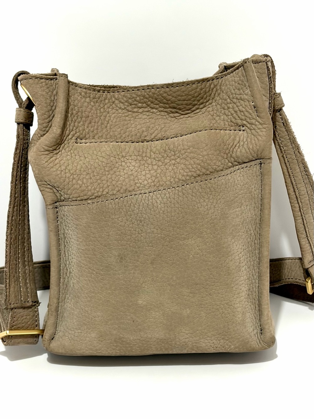 Hammitt Davis Medium Shoulder Bag In Natural Grey Nubuck Brushed Gold Hardware - Picture 2 of 11
